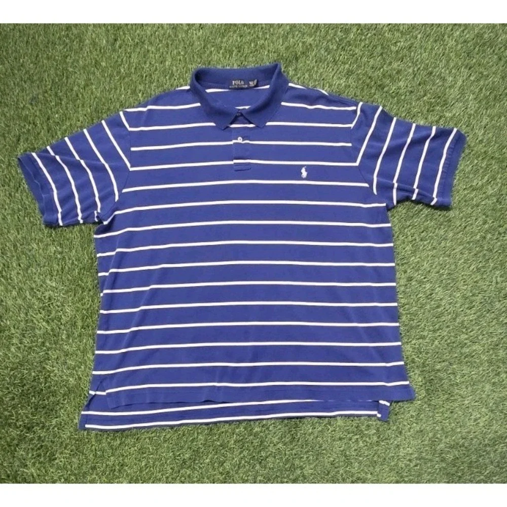 Polo Ralph Lauren 3XLT Rare Polo Green Interlock Striped Shirt